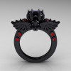 Art-Masters-Winged-Skull-14K-Black-Gold-1-Carat-Black-Diamond-Rubies-Engagement-Ring-R613-14KBGRBD-F