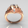 Greco Roman Classic 14K Rose Gold Marquise CZ Designer Engagement Ring Y234-14KRGCZ-2