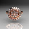 Classic 10K Pink Gold 0.50 CTW Diamond Cluster Bridal Ring R107-10KPGD-2