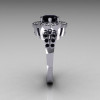 Classic 10K White Gold 1.0 Carat Black and White Diamond 2011 Trend Engagement Ring R108-10KWGDBLDD-4