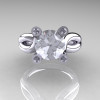 Modern 14K White Gold 2 Carat CZ Diamond Solitaire Ring AR110-14KWGDCZ-4