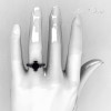 Modern Classic 10K White Gold 1.5 Carat Round Marquise Black Diamond Solitaire Ring AR121-10WGBDD-5