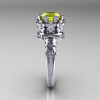 Modern Vintage 18K White Gold 1.5 Carat Yellow White Diamond Classic Armenian Ring AR105-18KWGDYD-3