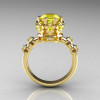 Modern Vintage 14K Yellow Gold 1.5 Carat Yellow Sapphire Classic Ring AR105-14KYGYSS-2