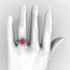 Modern Vintage 14K White Gold 1.5 Carat Pink Sapphire Classic Armenian Wedding Ring AR105-14KWGPSS-5