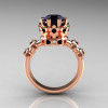 Modern Vintage 10K Pink Gold 1.5 Carat Black Diamond Classic Armenian Bridal Ring AR105-10KPGBDD-2
