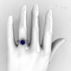 Modern Vintage 950 Platinum 1.5 Carat Blue Sapphire Diamond Classic Armenian Ring AR105-PLATDBS-5