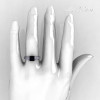 Classic 10K White Gold 1.0 Carat Princess Black and White Diamond Solitaire Engagement Ring AR125-10KWGDBD-4