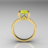 Classic 10K Yellow Gold 1.0 Carat Princess Yellow Diamond Solitaire Engagement Ring AR125-10YGYDD-2