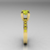 Classic 10K Yellow Gold 1.0 Carat Princess Yellow Diamond Solitaire Engagement Ring AR125-10YGYDD-3