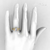 Classic French 18K Yellow Gold 1.0 Carat Princess Cubic Zirconia Diamond Solitaire Ring AR125-18YGDCZ-4