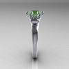 Modern Antique 14K White Gold 1.5 Carat Peridot Solitaire Engagement Ring AR127-14WGPE-3