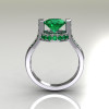 Italian Bridal 10K White Gold 1.5 Carat Emerald Wedding Ring AR119-10WGEMM-2