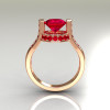 Italian Bridal 14K Pink Gold 1.5 Carat Rubies Wedding Ring AR119-14PGRR-2