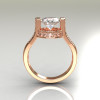 Italian Bridal 10K Pink Gold 1.5 Carat CZ Diamond Wedding Ring AR119-10PGDCZ-2