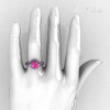 Italian Bridal 18K White Gold 1.5 Carat Pink Sapphire Diamond Wedding Ring AR119-18WGDPS-4