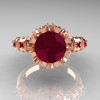 Modern Vintage 10K Pink Gold 1.5 Carat Rhodolite Garnet Classic Armenian Wedding Ring AR105-10PGRGG-5
