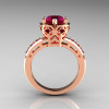 Modern Classic 14K Pink Gold 1.5 Carat Rhodolite Garnet Crown Engagement Ring AR128-14KPGRGG-2