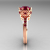 Modern Classic 14K Pink Gold 1.5 Carat Rhodolite Garnet Crown Engagement Ring AR128-14KPGRGG-3