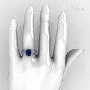 Modern Classic 18K White Gold 1.5 Carat London Blue Sapphire Diamond Crown Engagement Ring AR128-18KWGDLBS-4