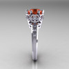 Modern Classic 10K White Gold 1.5 Carat Tangerine Garnet Diamond Crown Engagement Ring AR128-10KWGDTG-3