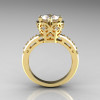 Modern Classic 14K Yellow Gold 1.5 Carat CZ Diamond Crown Engagement Ring AR128-14YGDCZ-2