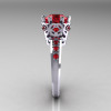 Classic Armenian 950 Platinum 1.5 Carat Rubies Crown Engagement Ring AR128-PLATRR-3