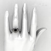 Modern Antique 14K White Gold 1.0 Carat Black Diamond Designer Engagement Ring RR131-14KWGBDD-5
