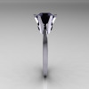 French 950 Platinum 1.5 Carat Black Diamond Designer Solitaire Engagement Ring R151-PLATBD-3