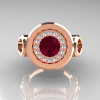 Modern 18K Rose Gold 1.0 Carat Garnet Diamond Designer Engagement Ring R163-18KRGDGG-3