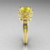 Modern Vintage 10K Yellow Gold 2.5 Carat Yellow Topaz Wedding Engagement Ring R167-10KYGYTT-4