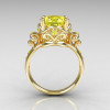 Modern Vintage 10K Yellow Gold 2.5 Carat Yellow Topaz Wedding Engagement Ring R167-10KYGYTT-2
