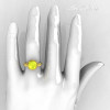 Modern Vintage 10K Yellow Gold 2.5 Carat Yellow Topaz Wedding Engagement Ring R167-10KYGYTT-5