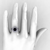 Classic 10K White Gold 1.5 Carat Black Diamond Solitaire Wedding Ring R115-10KWGDBD-5