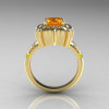 Modern Antique 10K Yellow Gold 1.0 Carat Yellow Citrine Yellow Topaz Engagement Ring AR116-10KYGYTCI-2