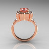 Modern Antique 14K Rose Gold 1.0 Carat Morganite Diamond Engagement Ring AR116-14KRGDMO-2