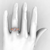 Classic 14K Rose Gold 1.25 CT Princess Cubic Zirconia Diamond Three Stone Engagement Ring R171-14KRGDCZ-5