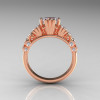 Classic 14K Rose Gold 1.25 CT Princess Cubic Zirconia Diamond Three Stone Engagement Ring R171-14KRGDCZ-2