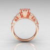 Classic 10K Rose Gold 1.25 CT Princess Morganite Diamond Three Stone Engagement Ring R171-10KRGDMO-2