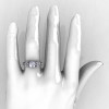 Classic Vintage 14K White Gold 1.0 CT Round White Sapphire Diamond Sea Star Engagement Ring R173-14KWGDWS-5