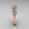 Fantasy Vintage 18K Two Tone Gold 1.0 CT Round White Sapphire Diamond Sea Star Engagement Ring R173-18KTTRGDWS-3