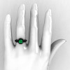 Natures Nouveau 14K Black Gold Emerald Wedding Ring Engagement Ring NN105-14KBGEM-5