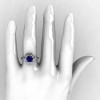 14K White Gold Blue Sapphire Wedding Ring Engagement Ring NN102-14KWGBS-5