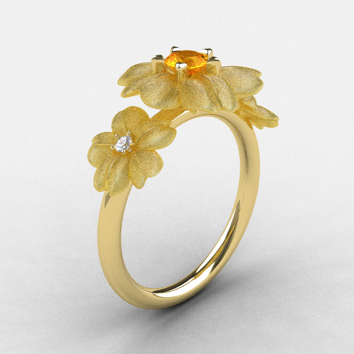 Buy Starburst Cut Brazilian Citrine, Multi-Tourmaline and White Zircon Floral  Ring in Vermeil Yellow Gold Over Sterling Silver (Size 7.0) 14.50 ctw at  ShopLC.