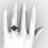 Classic Italian 14K Black Gold Oval Emerald Engagement Ring R195-14KBGEM-5
