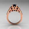 Classic 14K Rose Gold 1.0 CT Black Diamond Solitaire Wedding Ring R203-14KRGBD-2