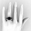 Classic Bridal 14K Black Gold 2.5 Carat Princess Black Diamond Ring R309-14BGBG-4