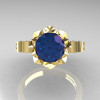 Classic Armenian 14K Yellow Gold 2.0 Alexandrite Diamond Bridal Solitaire Ring R405-14KYGD2AL-3