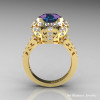 Modern Edwardian 14K Yellow Gold 3.0 Carat Alexandrite Diamond Engagement Ring Wedding Ring Y404-14KYGDAL-2