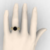 Modern Vintage 14K Yellow Gold 3.0 Ct Black and White Diamond Solitaire Engagement Ring R253-14KYGDBD-4